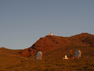The MAGIC observatory during sunset